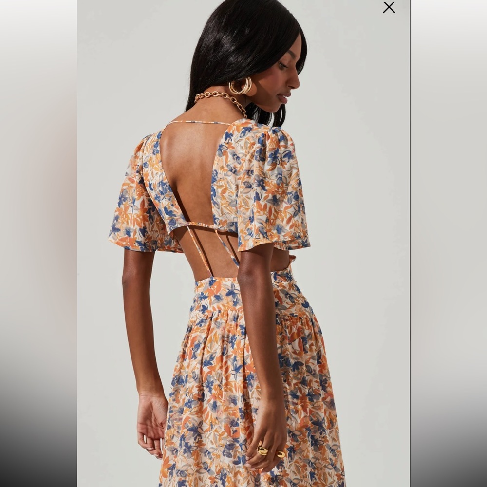 NWT ASTR the label Sedona Floral Back Cutout Maxi Dress sz MD - Picture 5 of 6